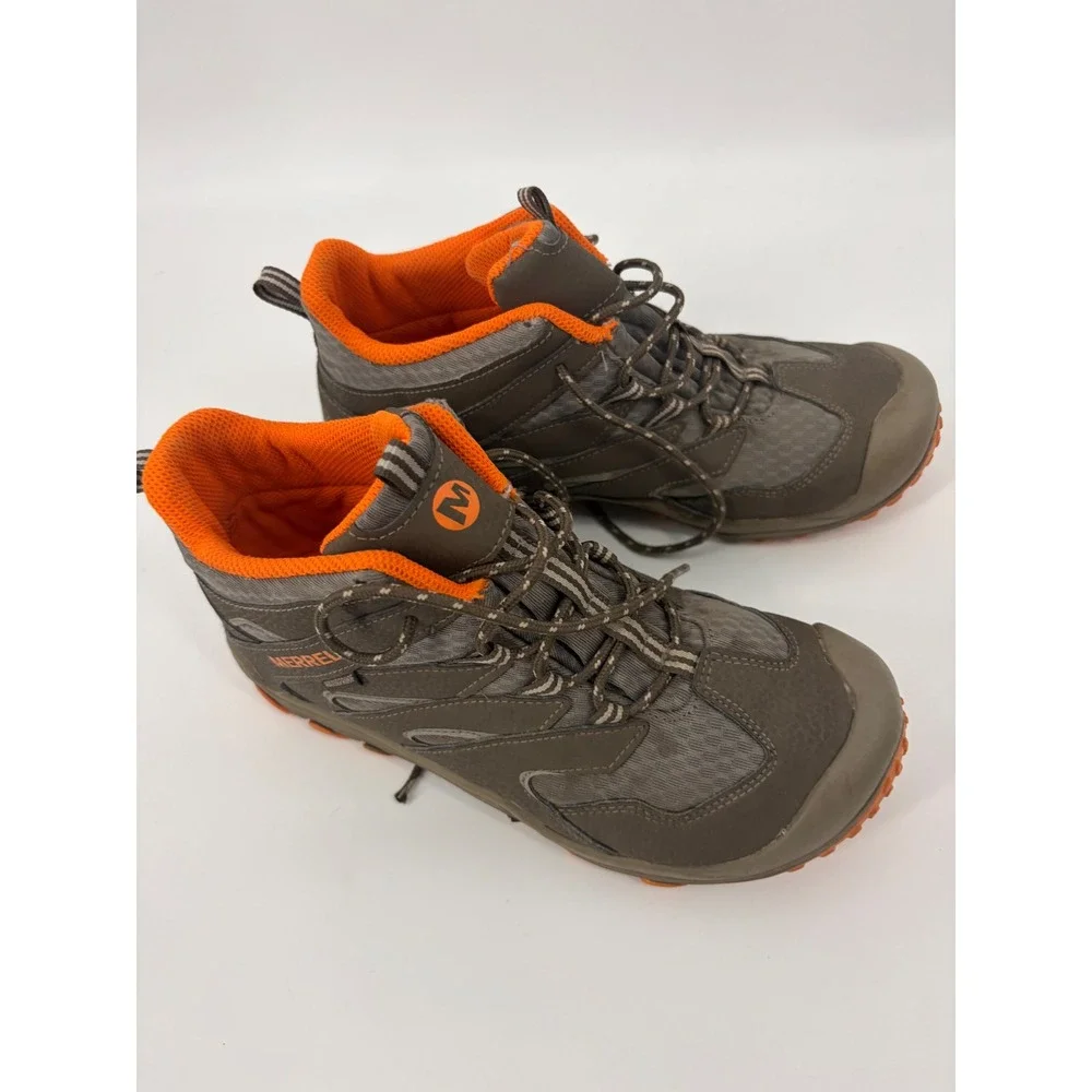 Merrell Kids Chameleon 7 Access Mid Waterproof Hiking Boots Brown Orange Size 5M